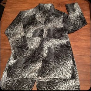 Knightwear Ashley Stewart Woman Black & White 2 Piece Pajama Pants Set, Size 1X.